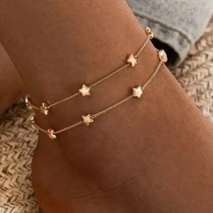- Gold Star Double Layer Anklet! NEW!